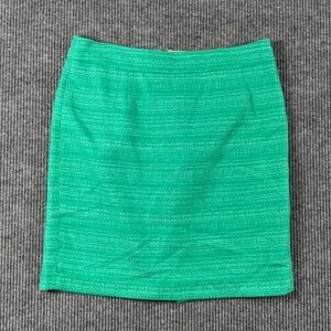 Banana Republic Womens‎ 14 Green Tweed Skirt Career Office Lined Back Slit
